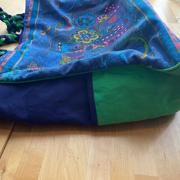 Laurel Burch Sun Sand Canine Family Blue Beach Tote Bag - Picture 6 of 12